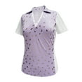 thumbnail image 1 of Monterey Club Women's Foil Print Contrast Golf Polo Shirt #2098, 1 of 2