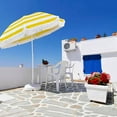 thumbnail image 6 of Yellow Beach Umbrellas For Sand UV50+ Protection Outdoor Striped Patio Umbrella With Fringe Market Umbrella 5.9ft Boho Umbrella Tassels With Tilt Pool Umbrella Waterproof For Garden, 6 of 7