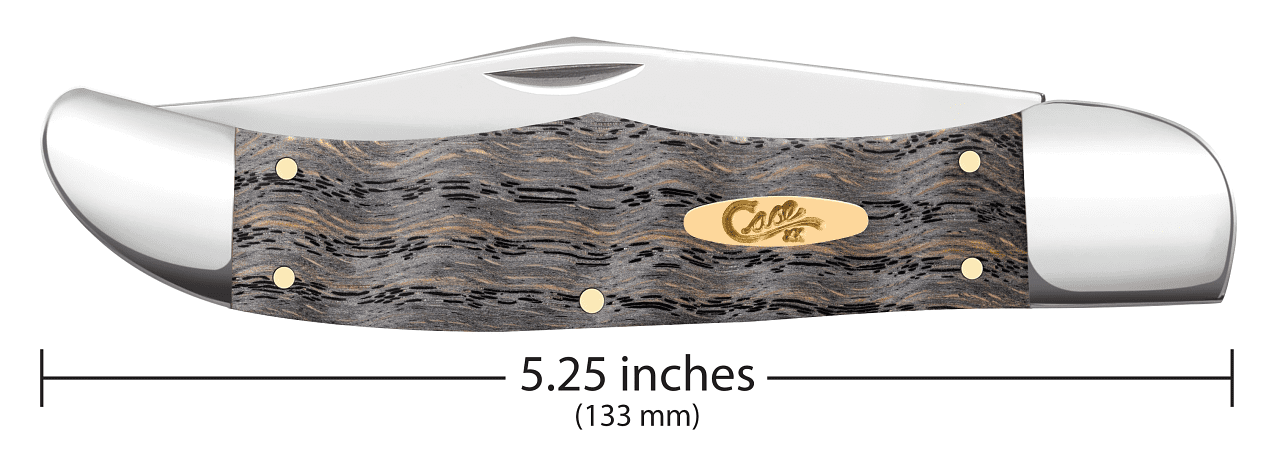 Case XX Knives Folding Hunter Black Curly Oak Wood Stainless Pocket Knife