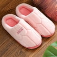 thumbnail image 4 of Slippers for Women,Couple Winter Indoor Home Plus Velvet Warm Thick Bottom Non Cotton Slippers,Womens Slippers,Pink,8.5, 4 of 4