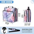 thumbnail image 3 of Zipper Binder with Shoulder Strap 2 inch 3 Ring Waterproof File Folder Organizer Bag 500 Sheet Watercolor Pink and Purple Roses, 3 of 8