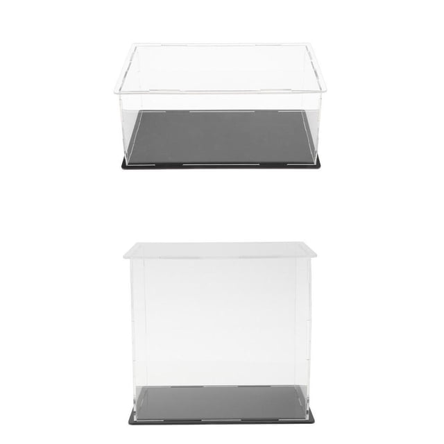 2x Clear Acrylic Display Box Case Model