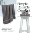 thumbnail image 4 of Utica 6-Piece Towel Set | 100% Cotton Soft & Absorbent Everyday Towels | Grey, 4 of 8