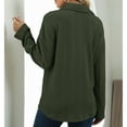 thumbnail image 5 of Women Shirt Jacket Turn Down Collar Single Breasted with Fake Pockets Oversized Jacket Shirt OD Green XXL, 5 of 7