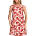 thumbnail image 1 of Fotbe Cute Strawberry Vestido de Verano sin Mangas para Mujer – Vestido Midi Línea A, Estilo Camiseta Floral, Vestido Playero Casual y Fluido, 1 of 7