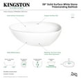 thumbnail image 7 of Kingston Brass VRTRS593021 59" Solid Surface Egg Shaped Double Ended Freestanding Tub with Drain, Matte White, 7 of 7