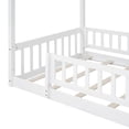 thumbnail image 3 of Tamaño doble cama de madera casa cama marco con cerca, para niños, adolescentes, niñas, niños, 3 of 5