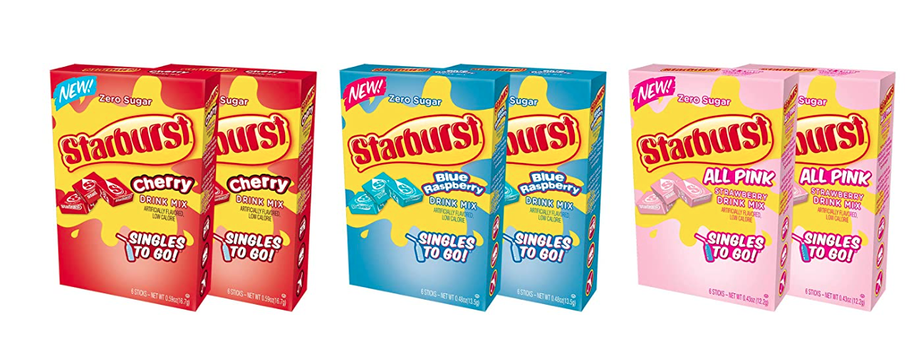 Starburst STG Drink Mix Variety Pack, 2 Cherry, 2 Blue Raspberry, 2