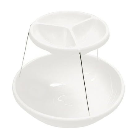 

Warkul 2/3 Tier Twist Fold Party Bowl Serving Plate Collapsible Nesting Plastic Platter Dips Nuts Candy Fruit Snack Space Saving Server