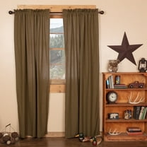 VHC Brands Tea Cabin Rustic 84"x40" Green Plaid Panel Pair Rod Pocket Cotton Tie Back(s) Window Curtains