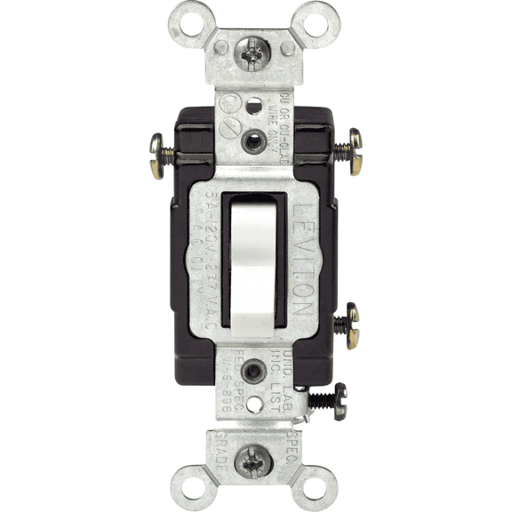 Leviton 120V 15A Toggle Switch — 15A 120V — UL Listed for US Residential Electrical Code Compliance, Drop-in NEC-Standard Wiring