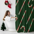 thumbnail image 5 of Christmas Candy Bathroom Shower Curtain Stripe Candy Cane Winter Green Waterproof Washable Shower Curtains for Bathtub Bath Decor with Grommets and Hook 36 X 72 Inch, 5 of 8
