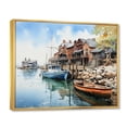 thumbnail image 2 of Designart "Reflective Moments at the Harbor Port I" Nautical & Beach Floater Framed Wall Decor, 2 of 7