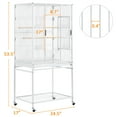 thumbnail image 3 of Alden Design 54" Metal Rolling Bird Cage with Detachable Stand, White, 3 of 9