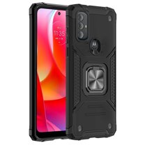 NIFFPD Moto G Pure Case, Motorola Moto G Power 2022 Case Military-Grade Ring Holder Kickstand Car Mount Cover Phone Case Black