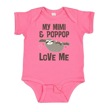 

Inktastic Mimi and PopPop Love Me Sloth Gift Baby Girl Bodysuit