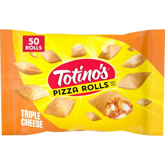 Totino's Pizza Rolls, Triple Cheese Flavored, Frozen Snacks, 50 Rolls, 24.8 oz
