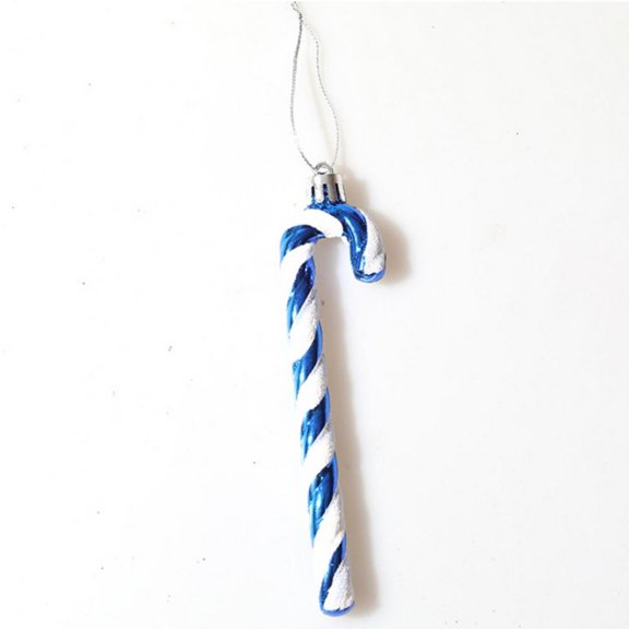 Christmas Plastic Candy Cane Ornaments Christmas Tree Hanging Ornament for Christmas Party Tress House Decoration (6 Piece/Set, 5.5 inches, Blue )