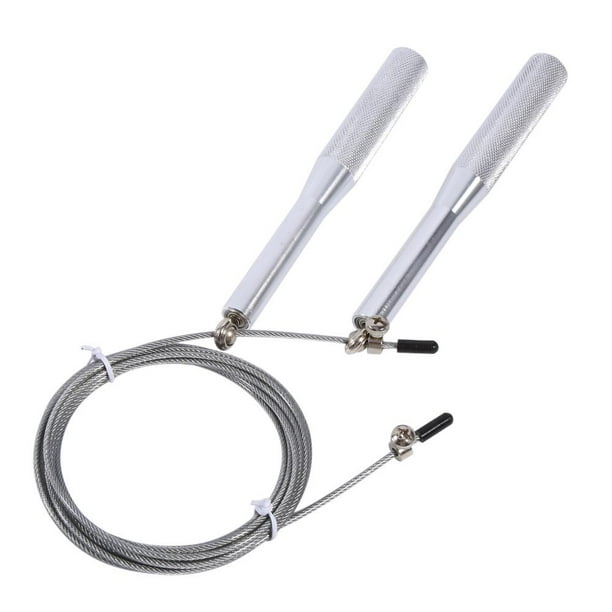 Cuerdas para Saltar Aleación de Aluminio Velocidad Cuerda de Salto Ajustable de Acero con Mango (Plata) Ecomeon no