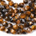 thumbnail image 3 of Faceted Natural Tiger Eye Beads Strands Star Cut Round Beads 10x9mm Hole: 1mm 38pcs/strand 14.5 inch, 3 of 4