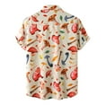 thumbnail image 4 of Hemlock Mens Summer Tops Short Sleeve Tshirts Workout Button Up Shirts,Male Casual Mushroom Print Shirt Turn Down Collar, Red XXL, 4 of 6