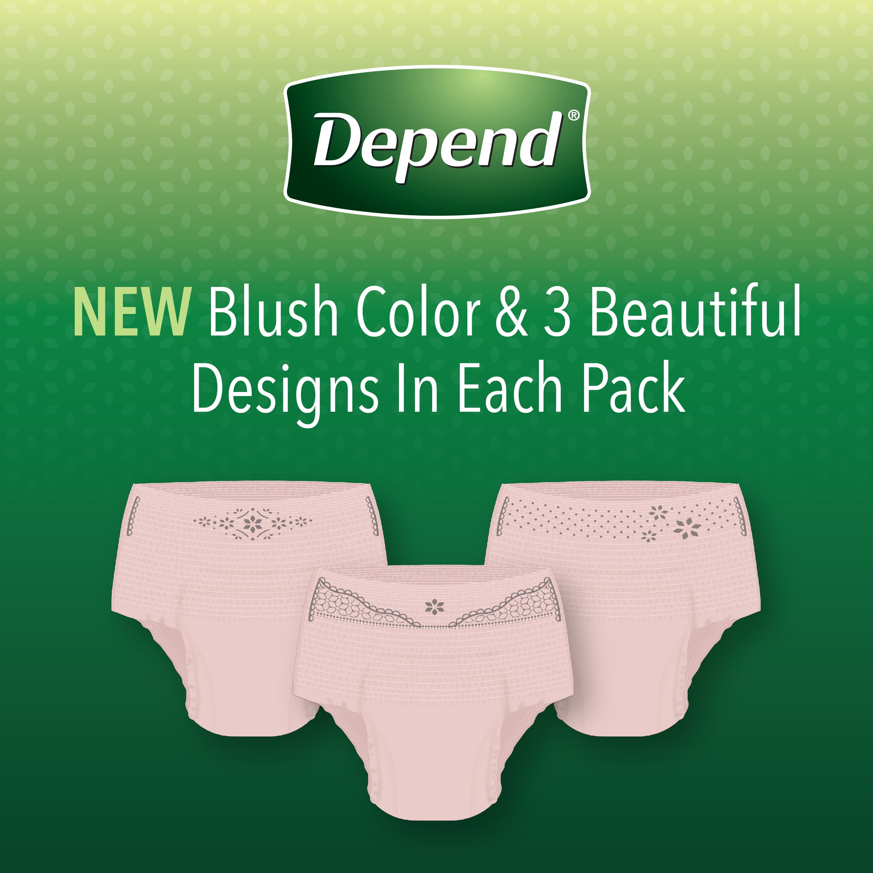 Depend Fresh Protection Adult Incontinence Underwear for Women, Maximum, XL,  Blush, 26Ct 