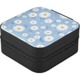 thumbnail image 3 of GZHJMY Daisy Flower Small Jewelry Box, Portable Leather Travel Jewelry Storage Case for Rings Earrings Necklace Bracelets, 3 of 7