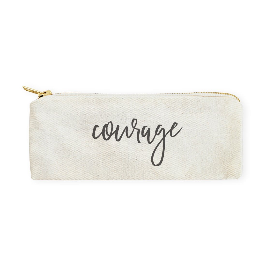 Courage Cotton Canvas Pencil Case and Travel Pouch