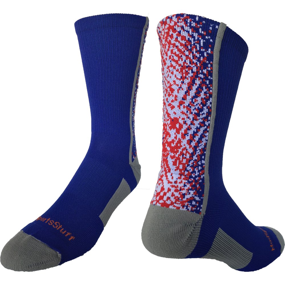 MadSportsStuff - Highlight Athletic Crew Socks (Royal/Red/White, Medium ...