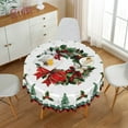 thumbnail image 4 of Nanqianyi Christmas Holly Tablecloth Round 70 Inch Winter Xmas Tree Leaves Wrinkle Resistant Table Cloth for Home Kitchen Dining Party Picnic, 4 of 10