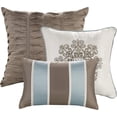 thumbnail image 3 of Madison Park Queen Size Jacquard 7 Piece Comforter Set Blue,Bed in a Bag,All Season Bed Set,Cozy and Lightweight, 3 of 11