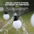 thumbnail image 4 of SPACEMUSE 33ft Outdoor String Lights, G50 Connectable Patio Lamps with 2700K 40pcs Bulbs, IP65 Waterproof Rating Solar Powered, Waterproof Hanging Lights for Patio Garden Yard, Milky White, 4 of 5