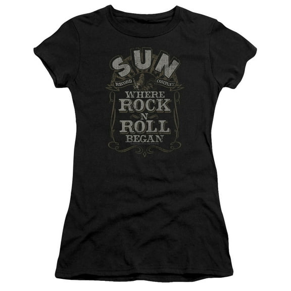 Sun - Where Rock Began - Juniors Teen Girls Cap Sleeve Shirt - Small