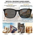 thumbnail image 5 of MARE AZZURO Bifocal Reading Sunglasses Women Trendy Square Outdoor Readers 0.0 1.0 1.5 2.0 2.5 3.0 3.5 4.0 (Black, 2.50), 5 of 8