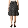 thumbnail image 3 of INSPIRE CHIC Women's Skirts Knee Length Elastic Waist A-Line Flowy Tiered Ruffle Floral Skirt XS Black Floral, 3 of 7