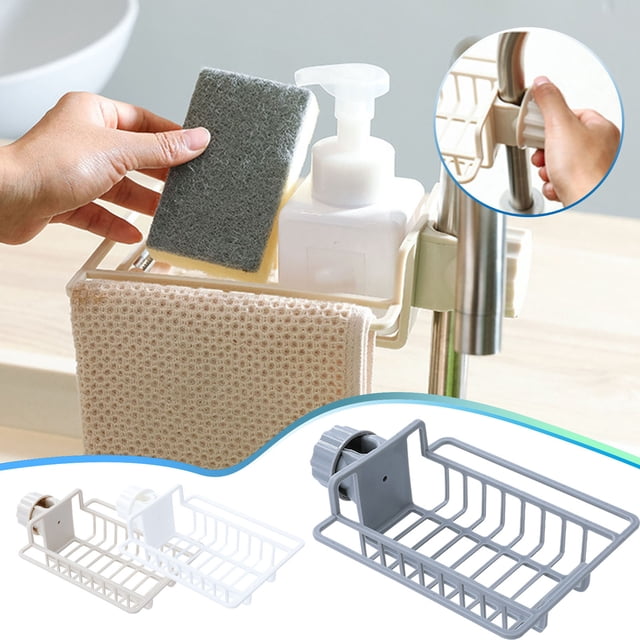 Xihbxyly Estante para Grifo de Cocina, Organizador Creativo para Trapos de Cocina, con Autodrenaje, Organizador Multiusos para Baño y Cocina, Plástico Ecológico, Tamaño Compacto (23 X 15,5 X 18 Cm),