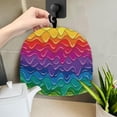 thumbnail image 5 of HELLHERO Teapot Cover Not Easily Deformed Rainbow Wave Pattern Coffee Pot Cloth Covers Dust Proof Polyester Canvas for Hotel, 5 of 8