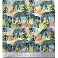 thumbnail image 1 of Soimoi White Velvet Fabric Monstera Leaves,Flamingo & Wild Animal Printed Fabric 1 Yard 58 Inch Wide, 1 of 1