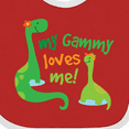 thumbnail image 4 of Inktastic My Gammy Loves Me Grandson Dinosaur Boys Baby Bib, 4 of 4