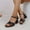 Black, variant on Women's Chunky High Heels Sandals Braided Crisscross Ankle Strappy Open Toe Summer Dress Shoes Gold 9.5(43)