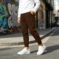 thumbnail image 2 of Jogging Pants for Kids Boys Elastic Waist Sweatpants Fall Winter Sports Casual Stretchy Trousers with Pockets (14-15 Years, Brown), 2 of 8