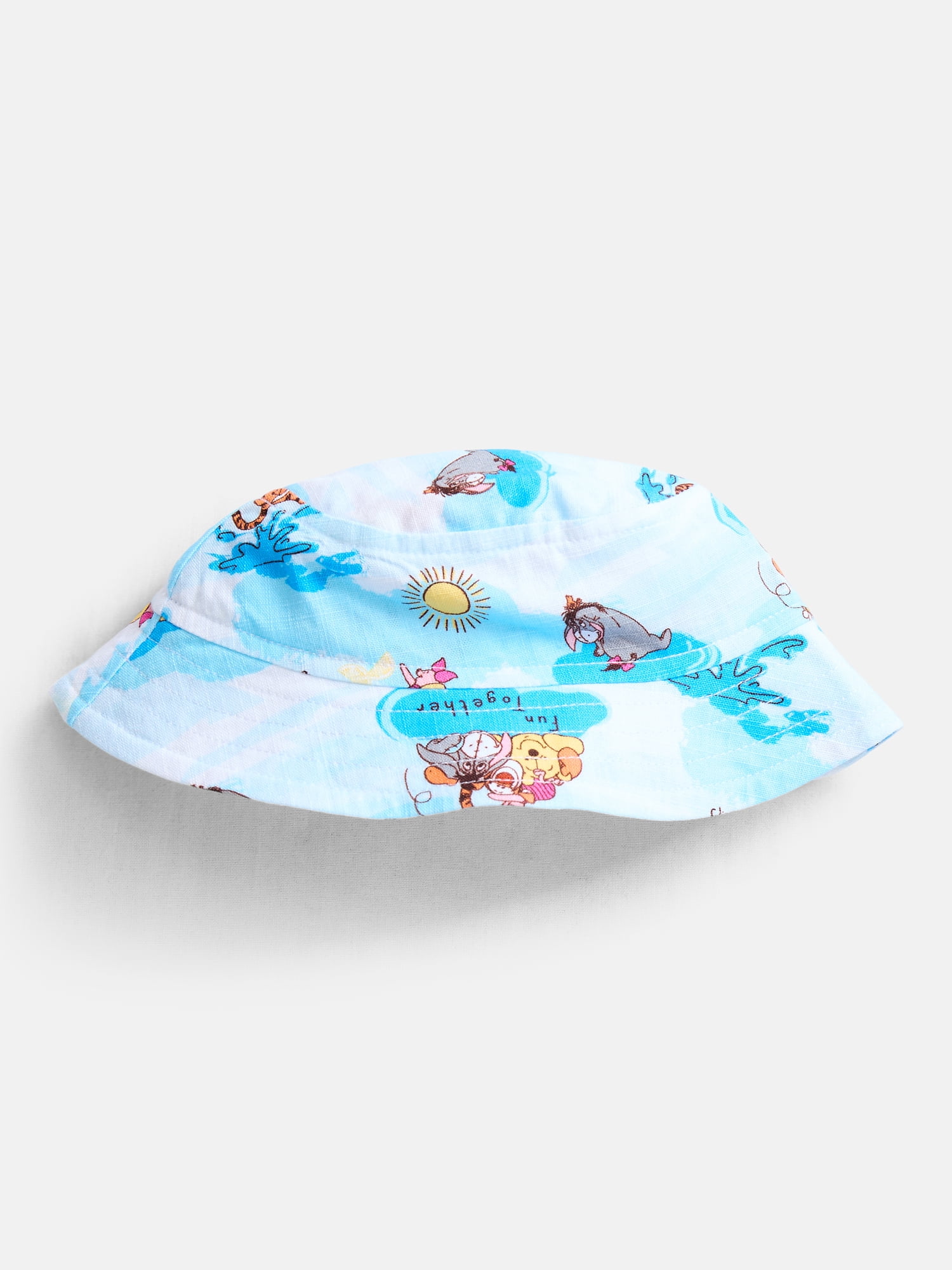 Winnie the Pooh Baby Boys' Print Cotton Romper and Bucket Hat Set, 2-Piece, Sizes 0/3M-24M