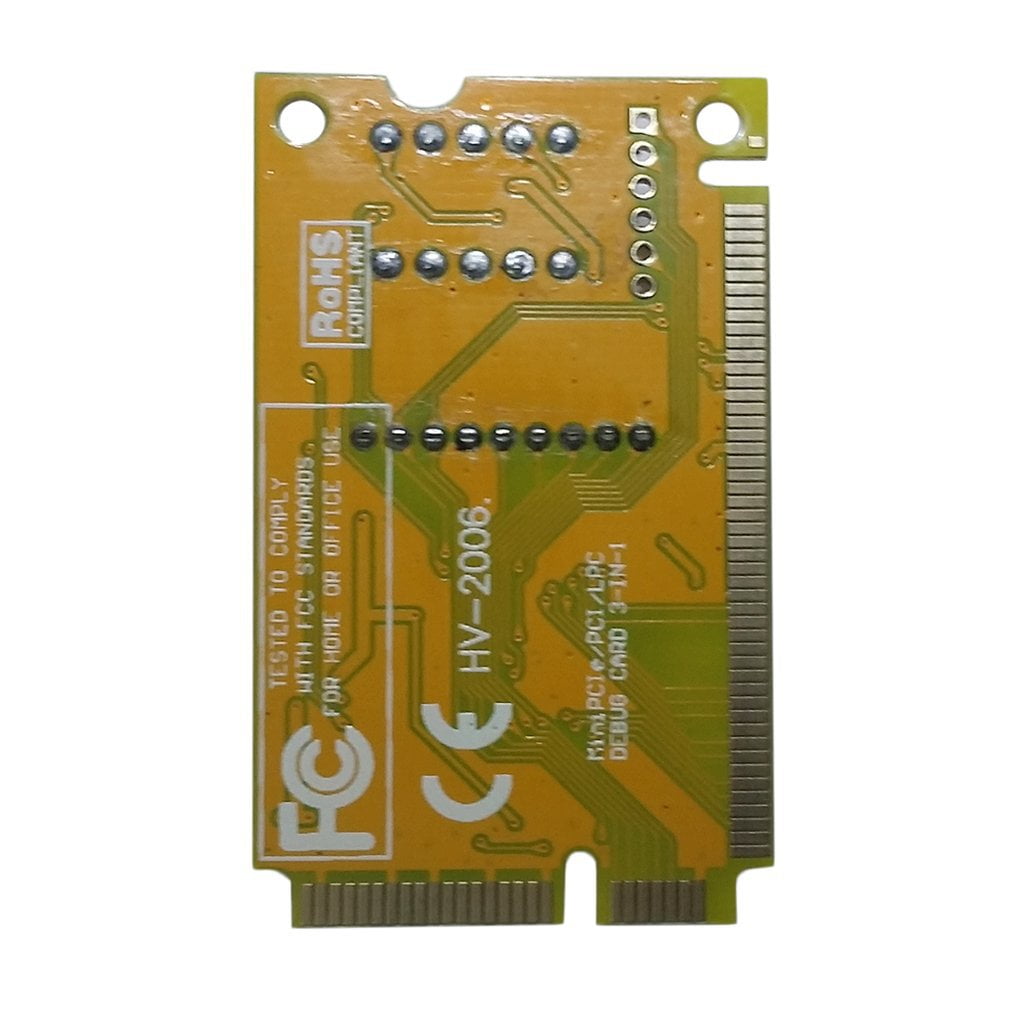 Plastic/Metal 5 x 3 x 1 cm High Stability 3 in 1 Mini PCI-E LPC PC Analyzer Tester Post Card Test For Notebook Laptop Hexadecimal Character Display 