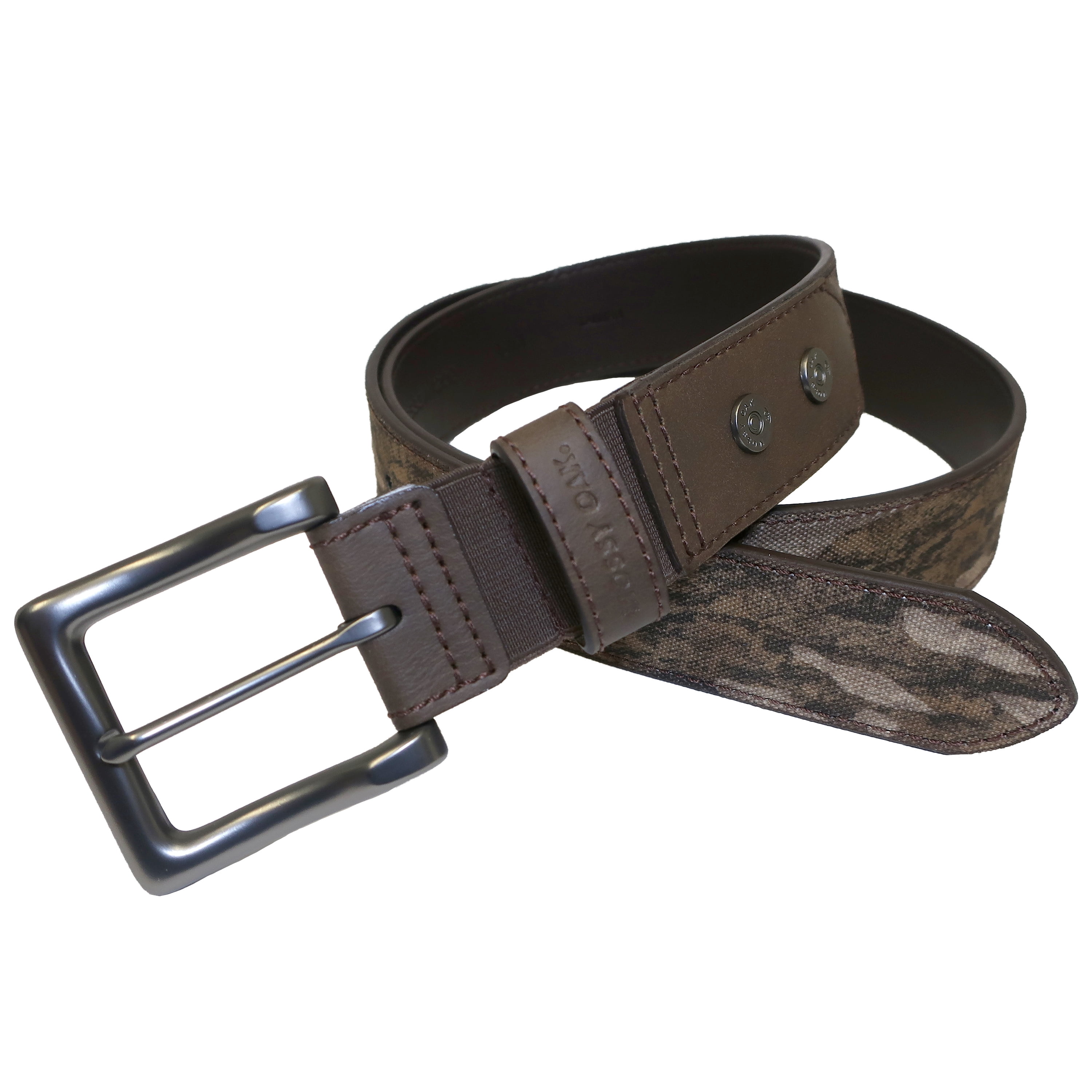 Mossy Oak Men's Bottomlands Stretch Belt Brown Tab Size L/XL