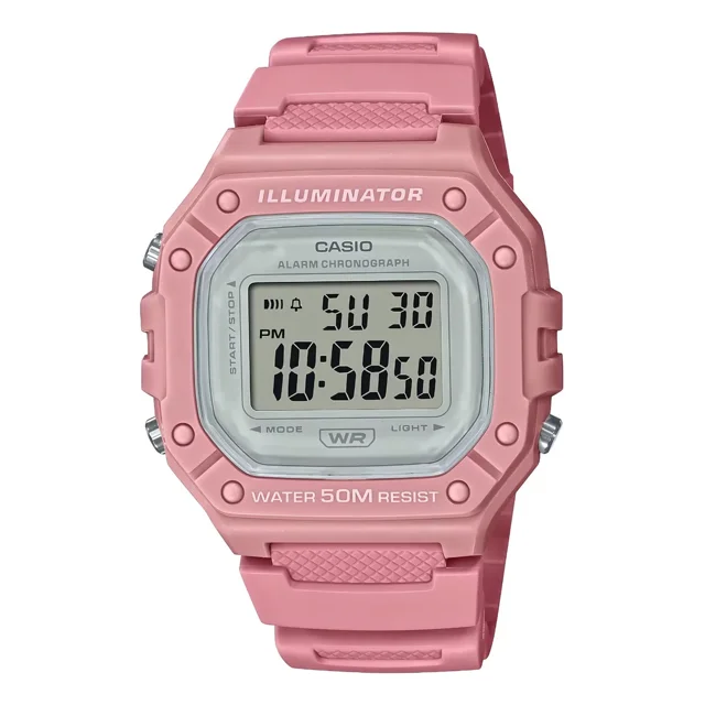 Reloj Casio Unisex W-218hc-4av Illuminator Alarma Calendario Color de la correa Rosa Color del bisel Rosa Color del fondo Neutro