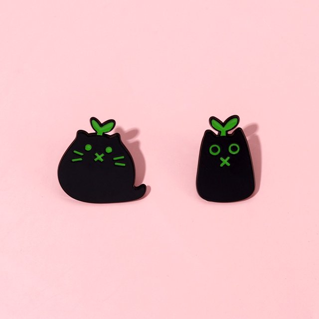 2 Unids/Set Lindo Gato Esmalte Pins Animal Pato Gatito Solapa Broches De Dinosaurio Pin Insignia Divertida De Dibujos Animados Accesorios De Joyería Regalo Gao Jiahui unisex