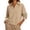 *Khaki, variant on ClodeEU Women's Collared V Neck Long Sleeve Cropped Sweatshirt,Casual Loose Pullover Top Army Green,Women's Plus L