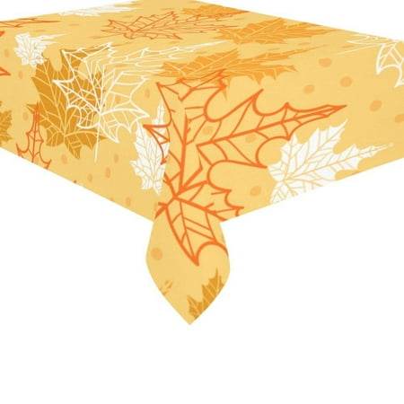 Holiday Table Decorations MYPOP Thanksgiving Maple Leaves Cotton Linen Tablecloth Set 60x84 Inches - Autumn Yellow Leaf Desk Table Cloth Cover for Wedding Holiday Party Decoration ()