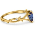 thumbnail image 2 of Pear Teardrop Lab Alexandrite Floral Leaf Style Infinity Shank CZ Wedding Engagement Ring 925 Sterling Silver Yellow Gold Plated Gifts For Her, 2 of 3
