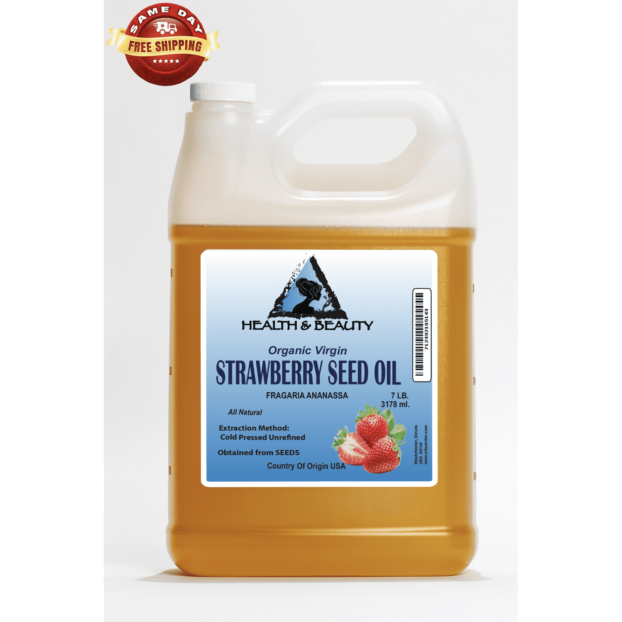 Strawberry seed oil unrefined organic virgin by h&b oils center natural 7 lb